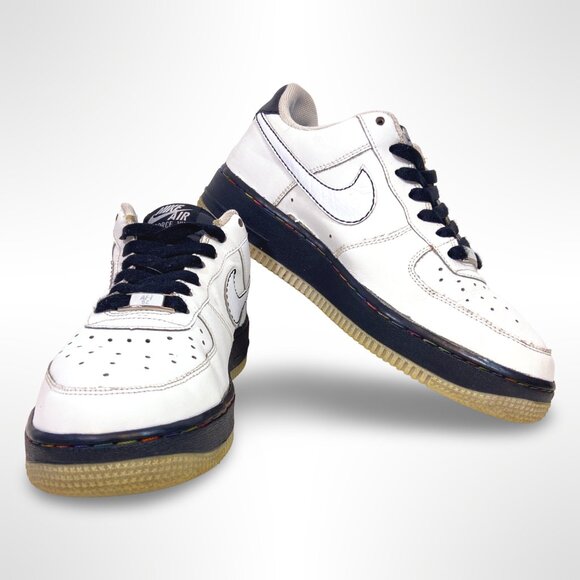 RARE Nike Air Force 1 The Square Big Kids Sneakers Size 7Y Black/White - Picture 1 of 11